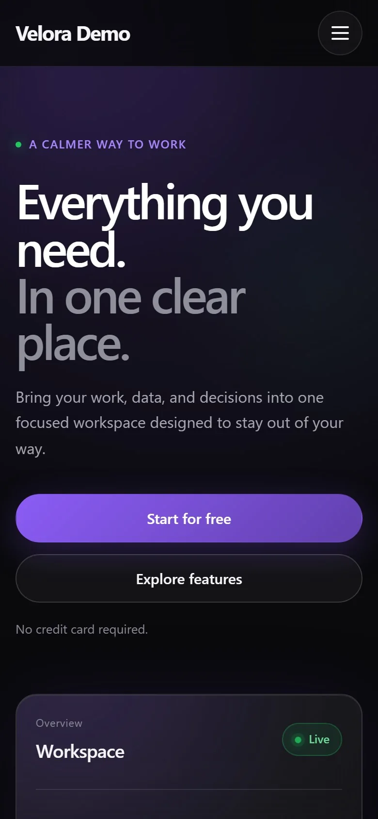 The home page on a phone